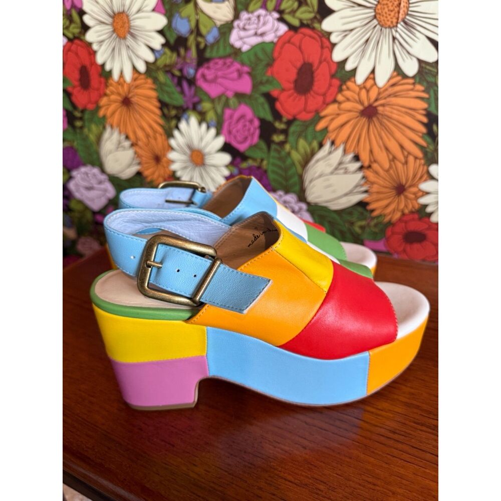 Charlotte Stone x Aelfie Elena in Size 7 Rainbow Platform Sandal Open Toe - Picture 4 of 8